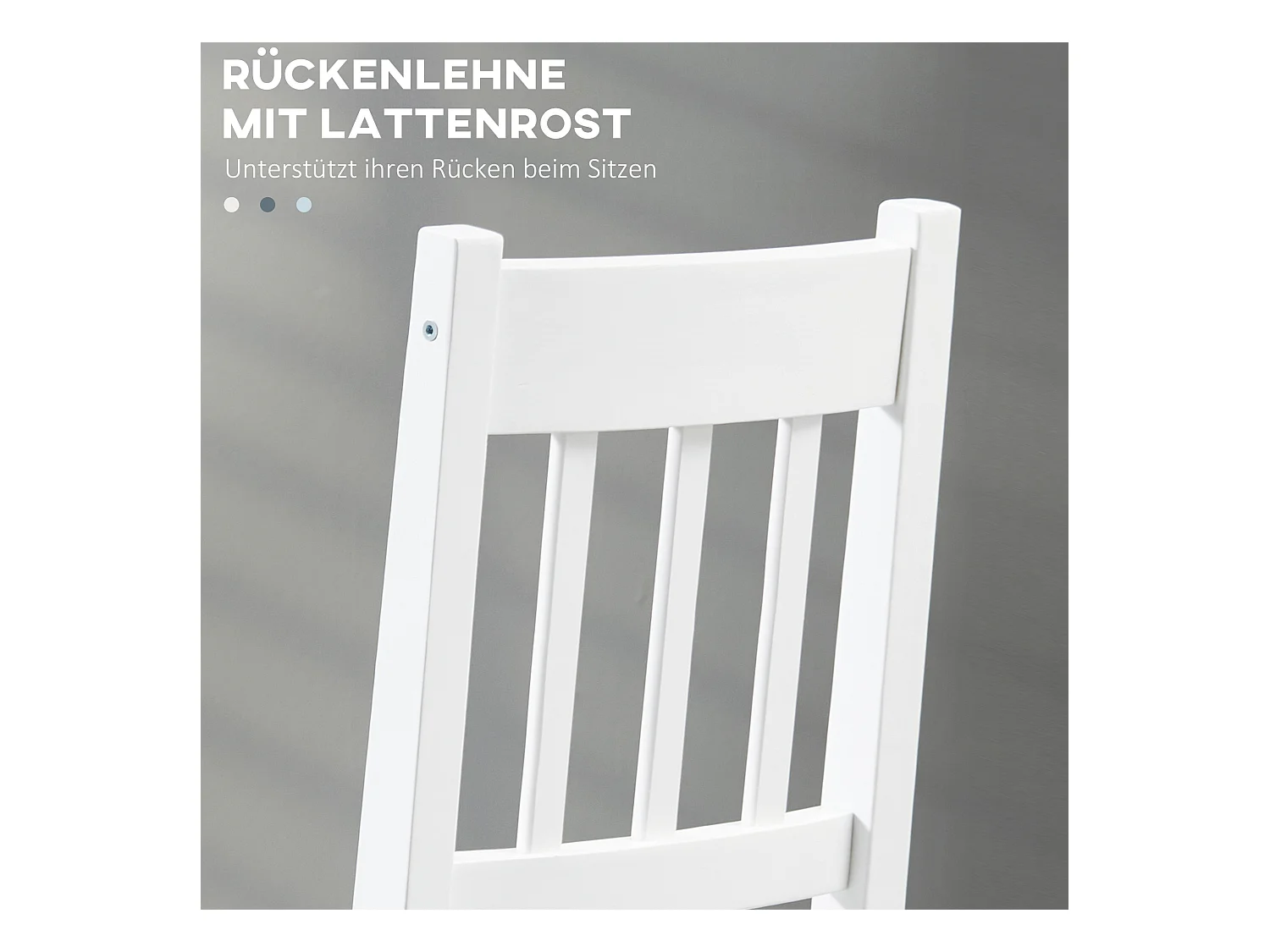 Set van 2 eetkamerstoelen met rugleuning, grenenhout, grijs (41x46,5x85,5 cm)