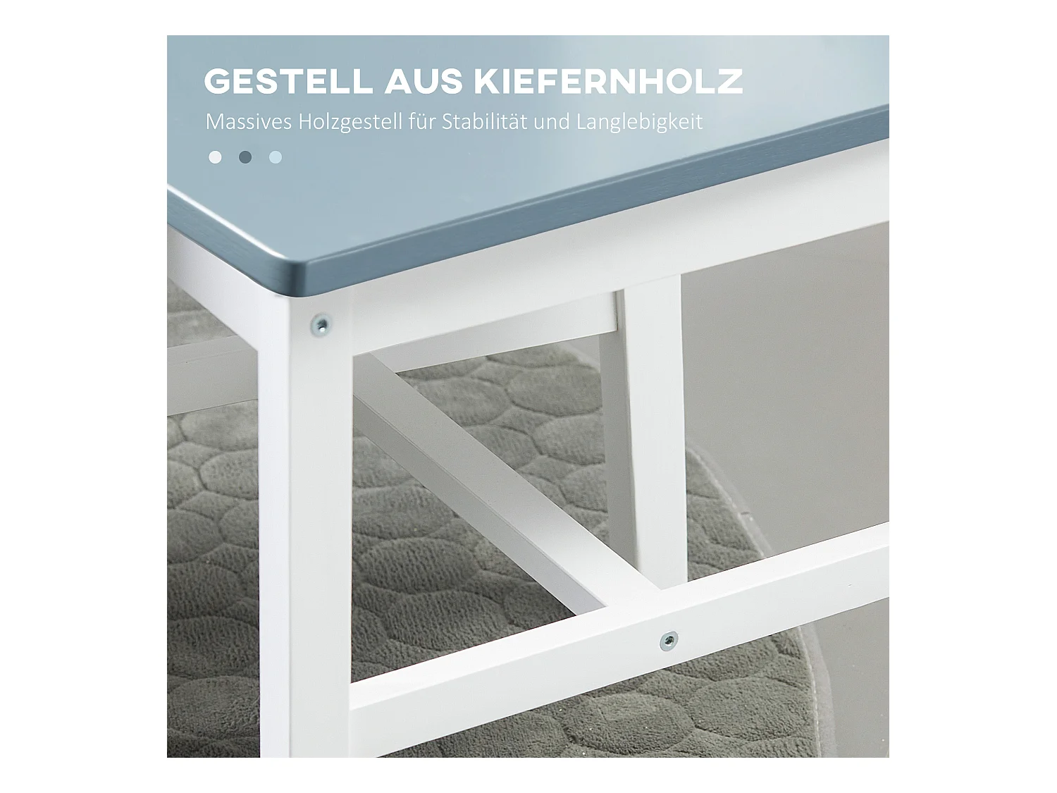 Set van 2 eetkamerstoelen met rugleuning, grenenhout, grijs (41x46,5x85,5 cm)