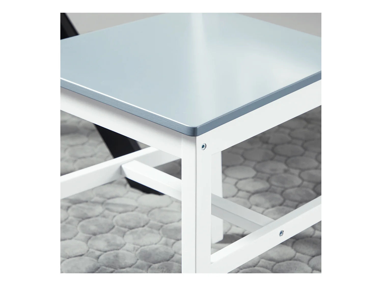 Set van 2 eetkamerstoelen met rugleuning, grenenhout, grijs (41x46,5x85,5 cm)