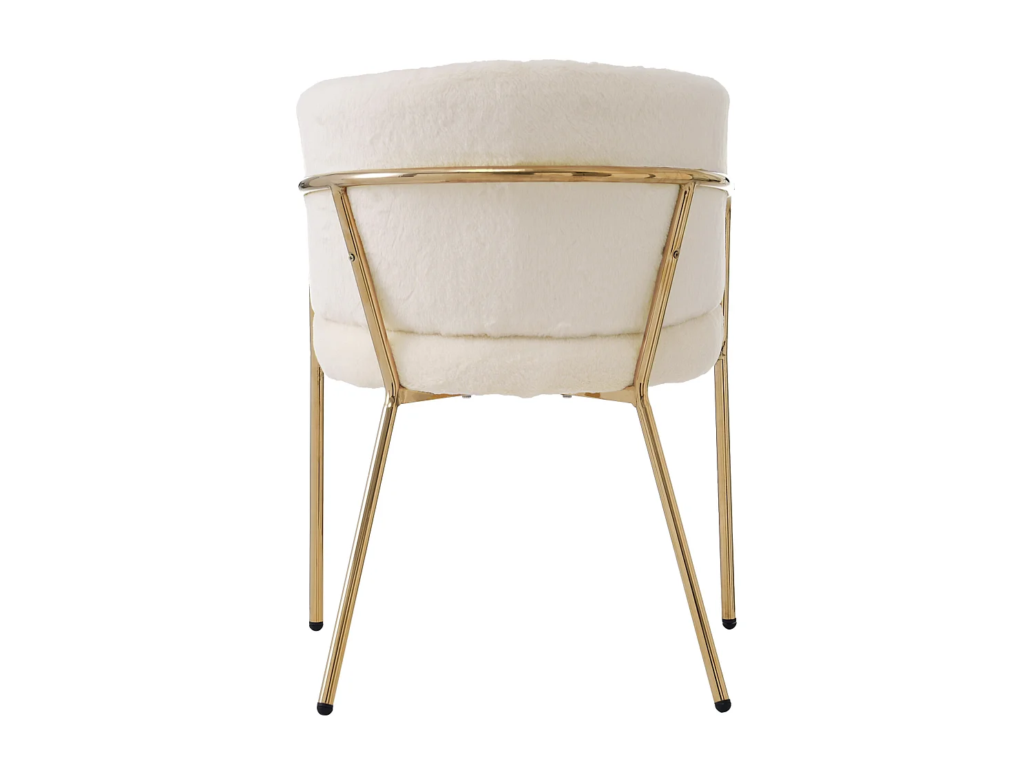 Chaise de Salon, Lot de 6, Design Luxe Léger, Fourrure Synthétique, Pieds Métalliques, Beige (64.77x59.69x55.88 cm)