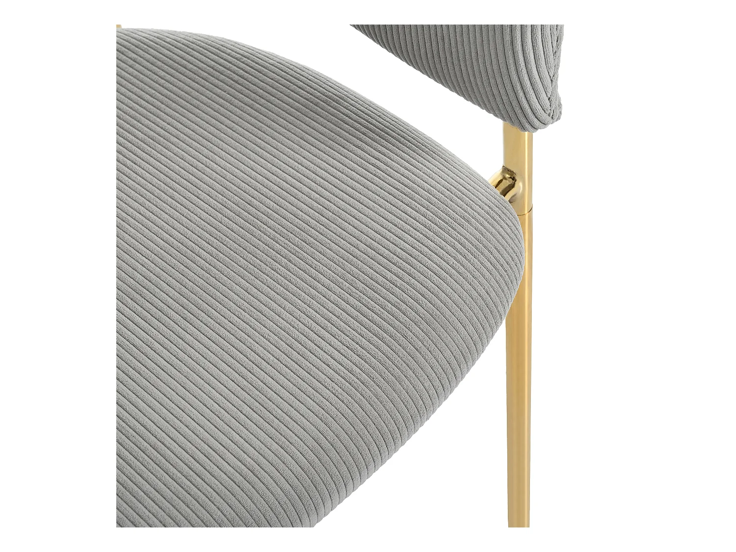 6 Chaises design en velours côtelé, pieds inclinés réglables, métal et bois, gris (55x55x80cm)