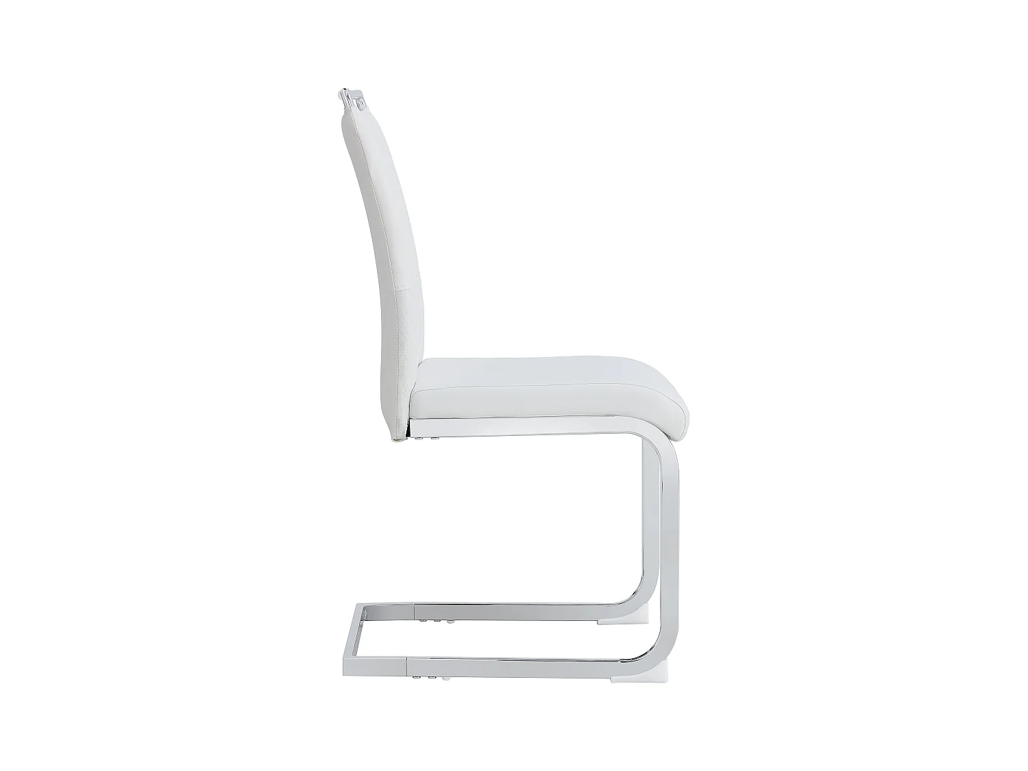 Lot de 2 chaises de salle à manger modernes, dossier en PU et lin, assise en velours, structure métallique, blanc (42x48x95 cm)