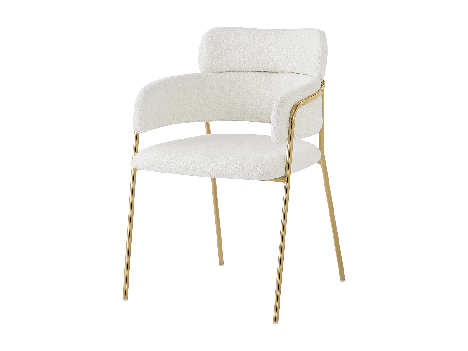 Ensemble 6 chaises de salle à manger, design moderne, tissu velours gris, pieds métal doré, ergonomique, accoudoirs (51x44x77 cm)