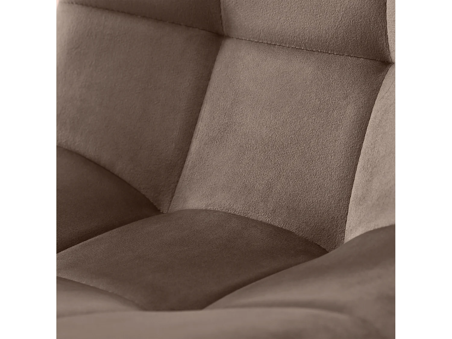 Chaise de salle à manger (Lot 4 pcs), Chaise rembourrée avec dossier et accoudoirs, Assise en velours brun, Pieds métalliques, (44x44x85 cm)