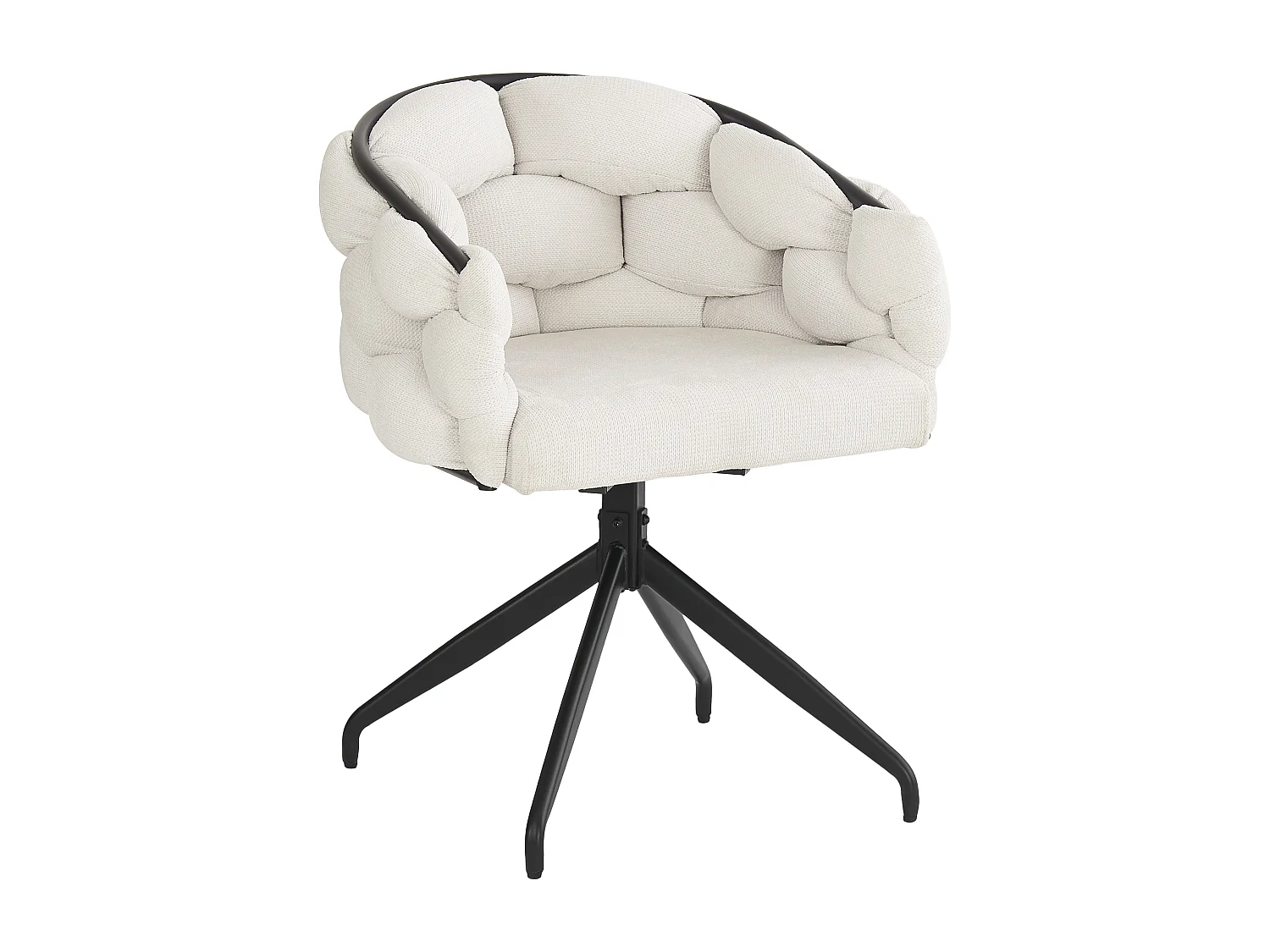 Luxe fluwelen stoelen (6 stuks), 360° draaistoelen, goudkleurig metaal, beige (45x44x77,5 cm)