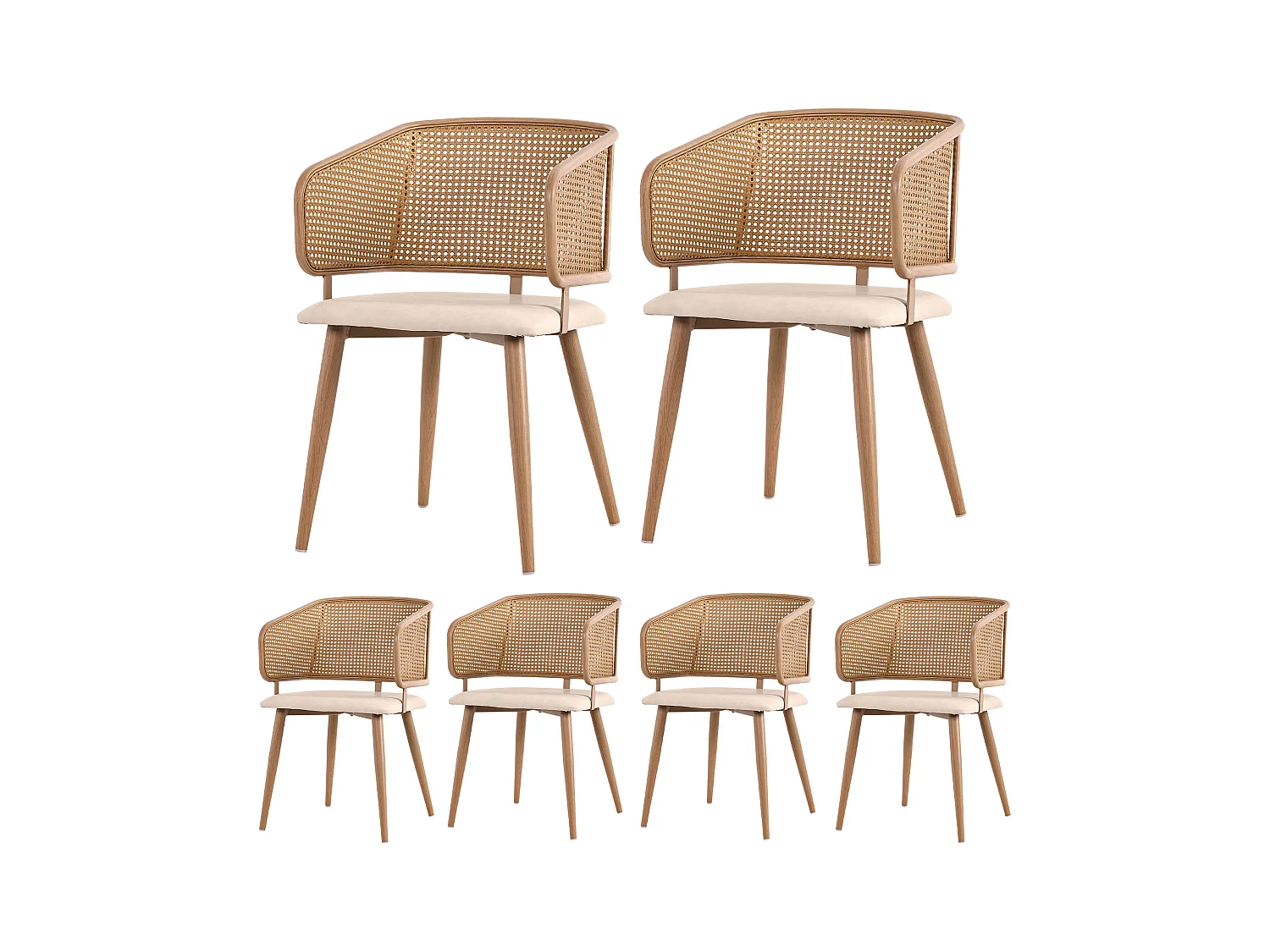 Ensemble de salle à manger 5 pièces, avec pieds métalliques, 4 chaises en velours beige, design moderne, (140x80x75 cm)