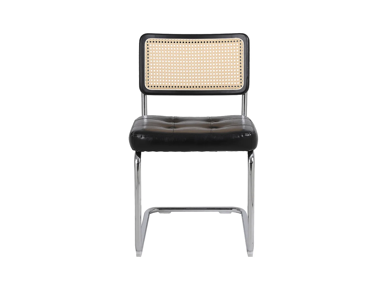 Lot de 2 chaises modernes en rotin pour salle à manger, dossier en forme de pétale, pieds métalliques dorés (50x61x85 cm)