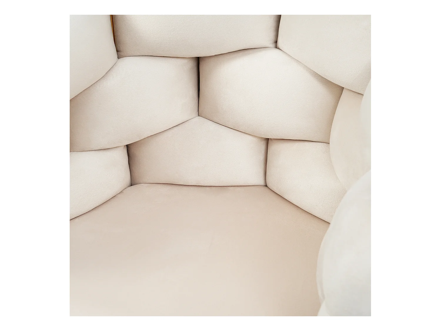 Chaises en velours luxueuses (4 pièces), chaises de salle à manger modernes, pieds en métal doré, beige (44x41x74 cm)