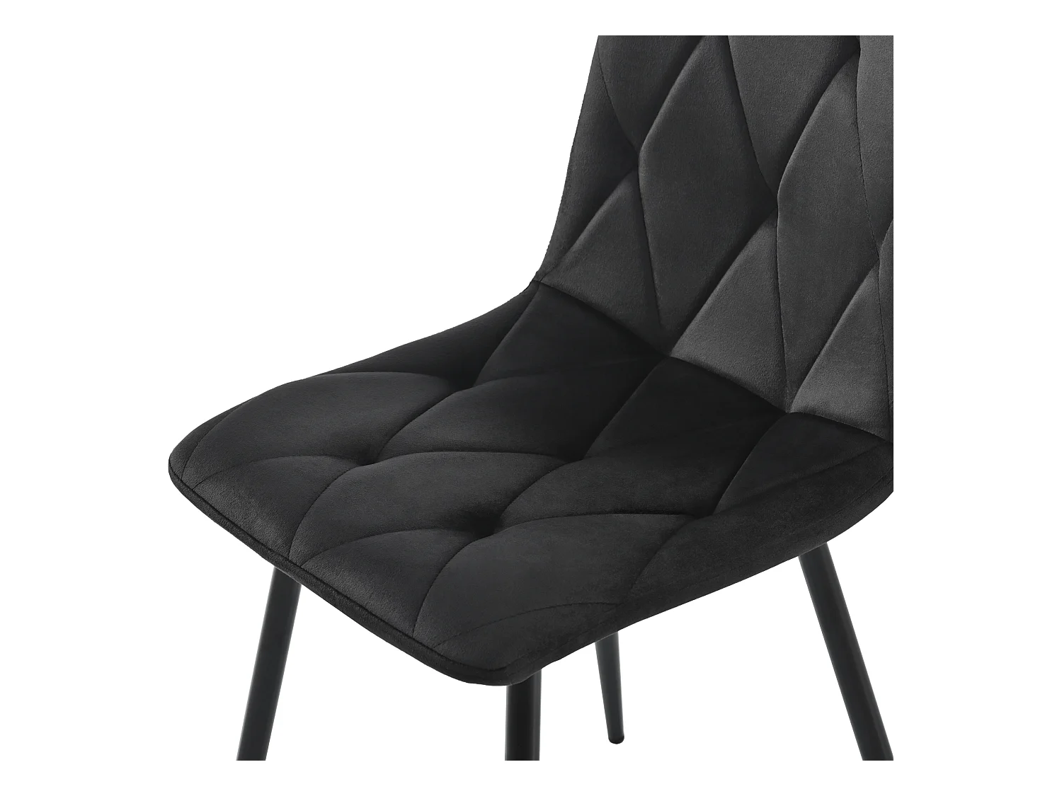 Esszimmerstuhl (4 St), Polsterstuhl Design Stuhl, Twill Samt Sitzfläche, Metallgestell, Rückenlehne, Schwarze Metallbeine, Beige (45x40x86 cm)