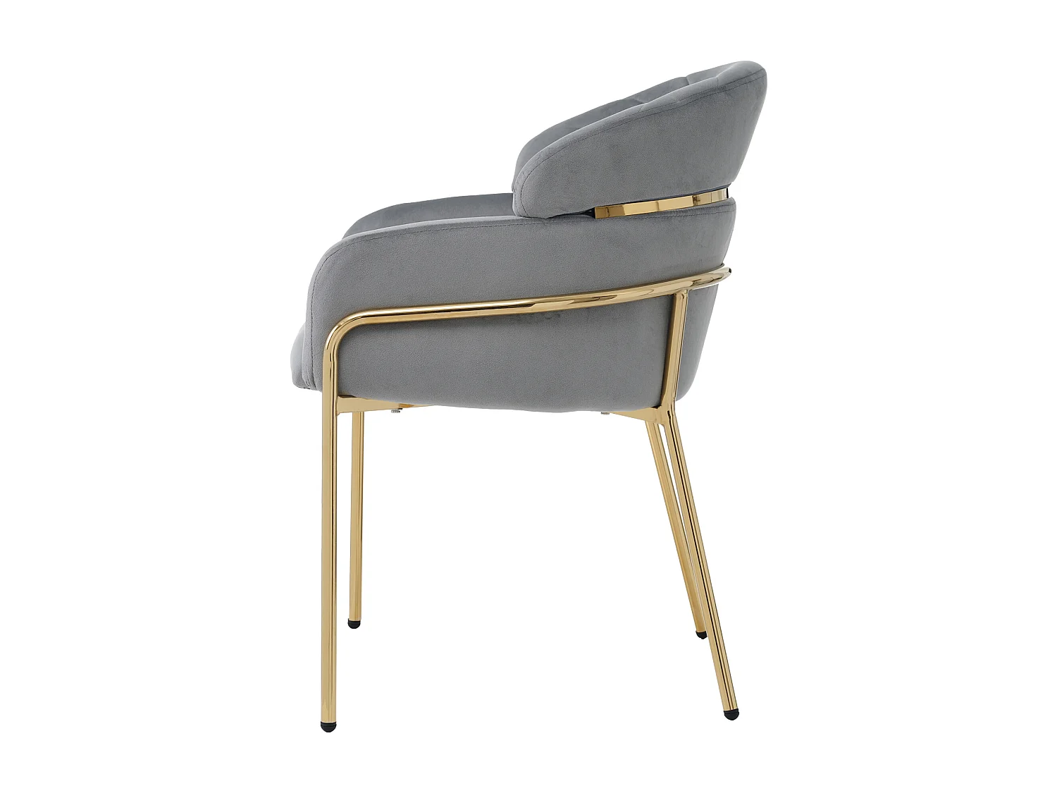 Chaises de Salle à Manger, Lot de 2, Design Élégant, Velours, Pieds Métalliques, Gris (59.69x59.69x55.88 cm)