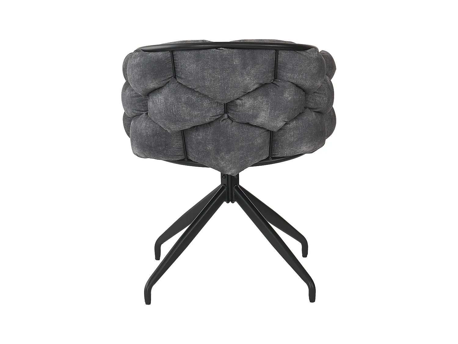 Chaises en velours luxueuses (6 pièces), chaises pivotantes, 360° rotatives, métal doré, gris (45x44x77.5 cm)