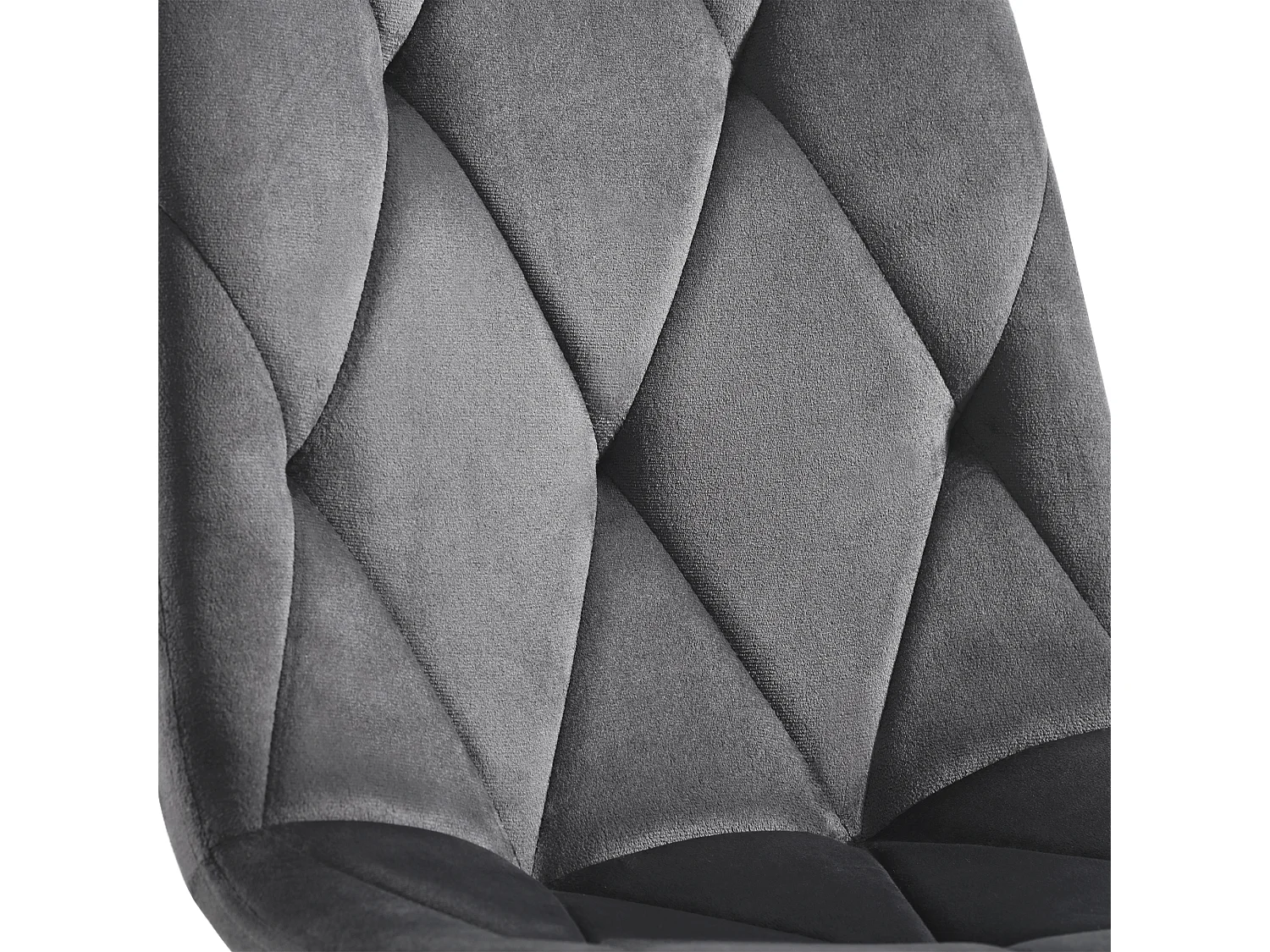 Lot de 4 Chaises de Salle à Manger, Design Contemporain, Samt Gris, Structure Métallique, Dimensions (45x40x86 cm)