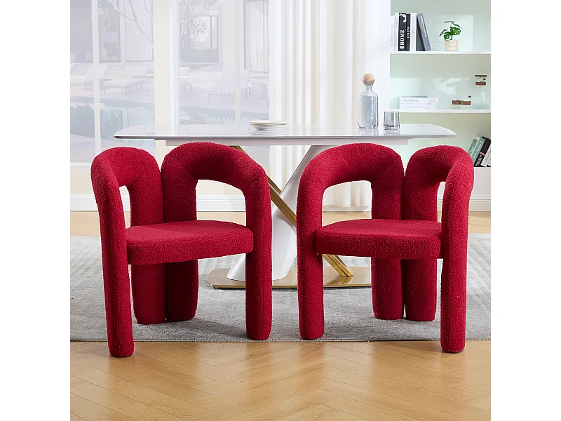 Sillón ergonómico en tejido afelpado, diseño exclusivo, máximo confort, color rojo, para salón/oficina (Dimensiones a consultar)