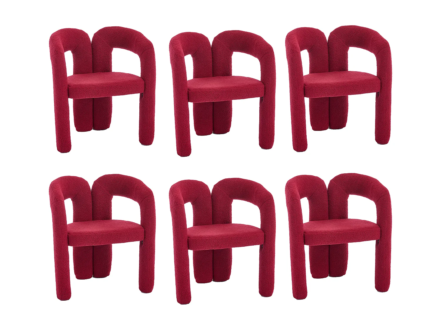 Ergonomische fauteuil in pluche stof, exclusief design, maximaal comfort, rood, voor woonkamer/thuiskantoor (afmetingen op aanvraag)