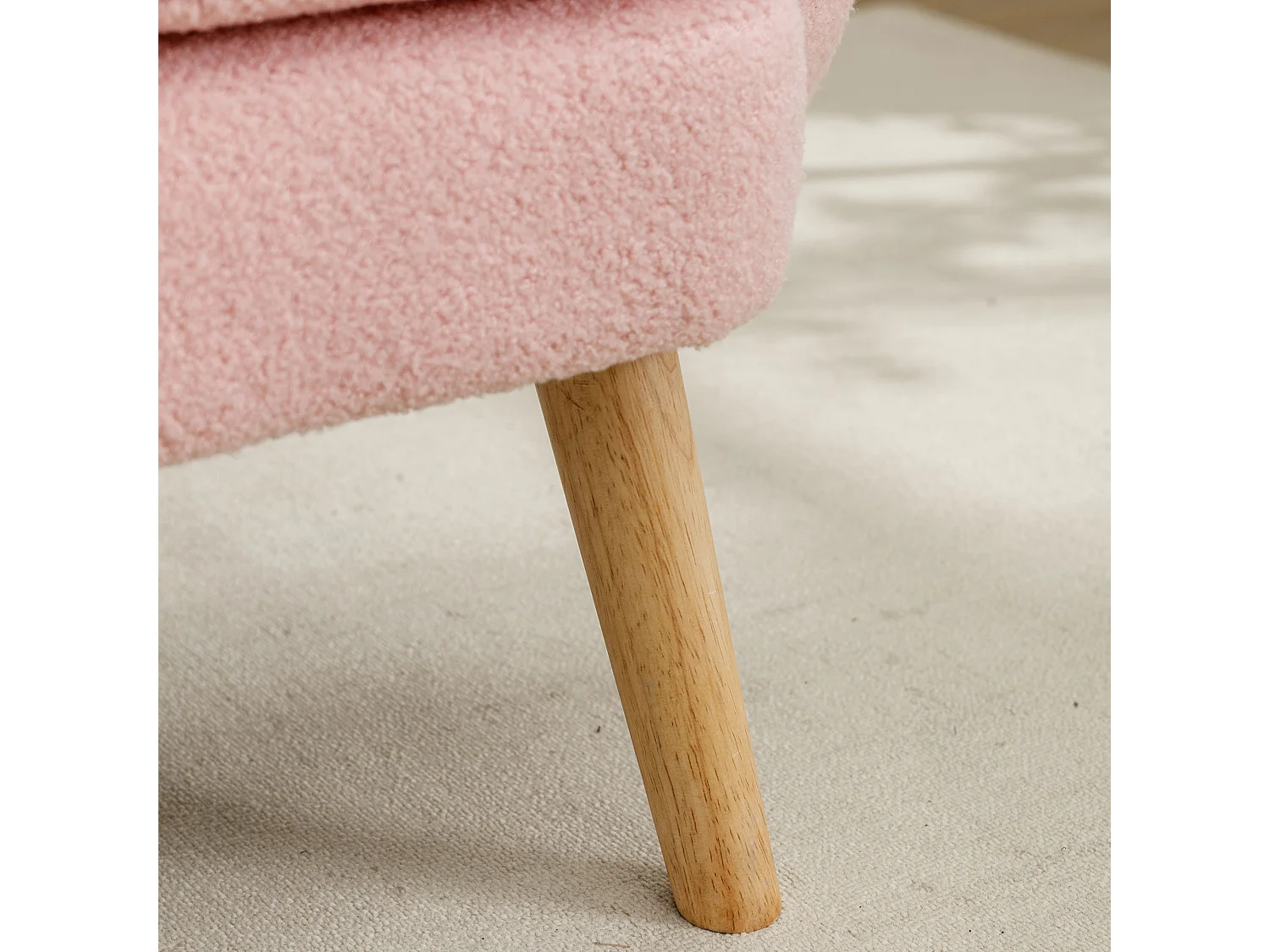 Poltrona in tessuto di peluche-Samt con cuscino, design semplice, tessuto morbido, rosa (71x72x71 cm)
