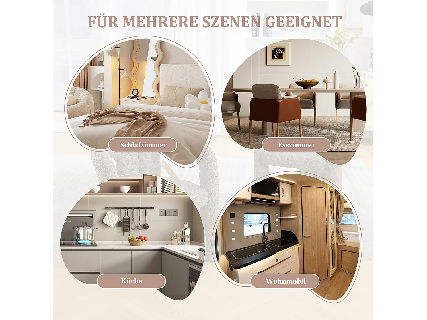 Fauteuil Ergonomique en Tissu peluche, Design Exclusif, Confort Optimal, Beige, Pour Salon/Bureau à domicile (64x50.5x71 cm)