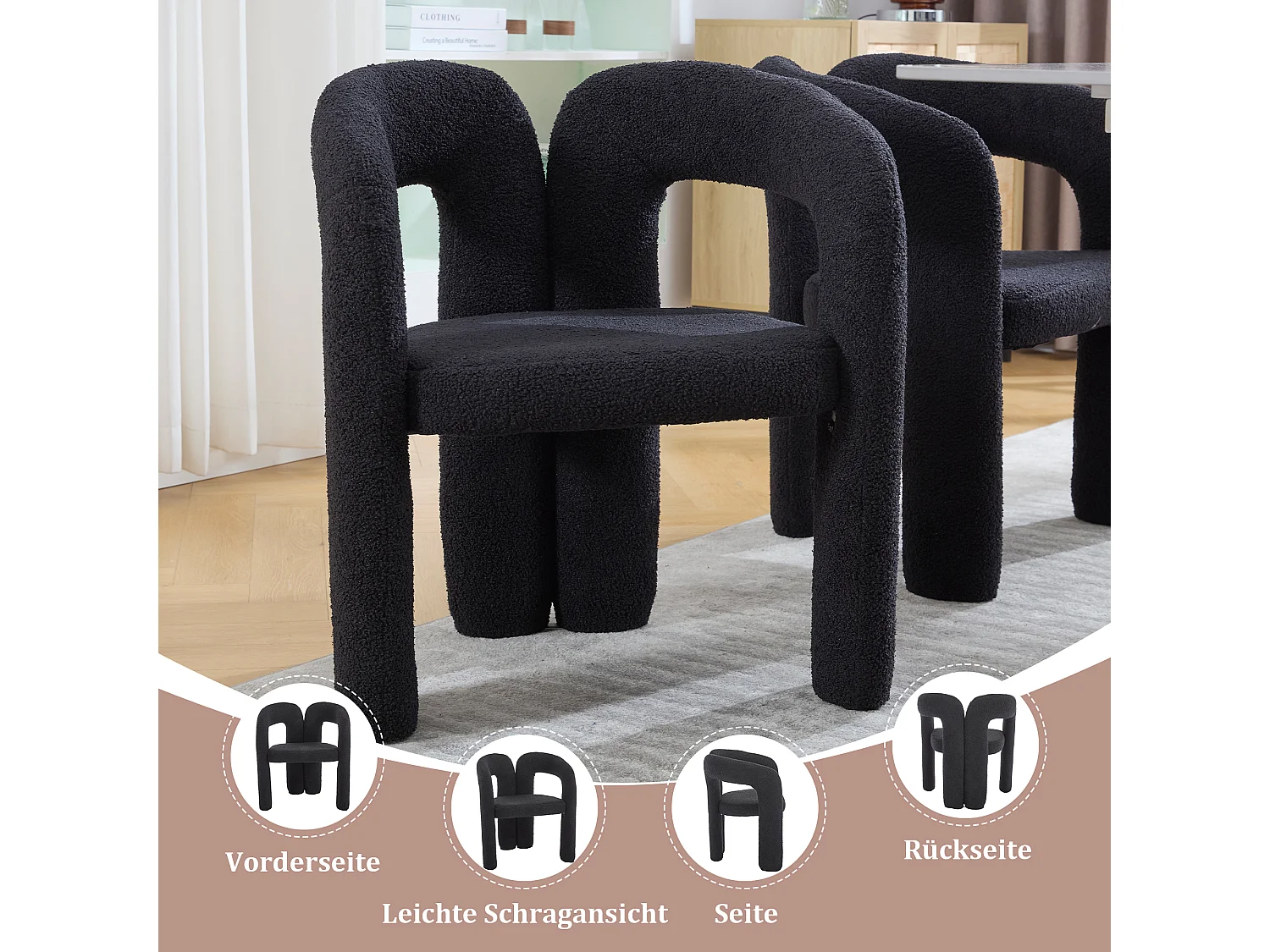 Fauteuil Ergonomique en Tissu peluche, Design Élégant, Confort Optimal, Olive, Pour Salon/Bureau à domicile (64x50.5x71 cm)
