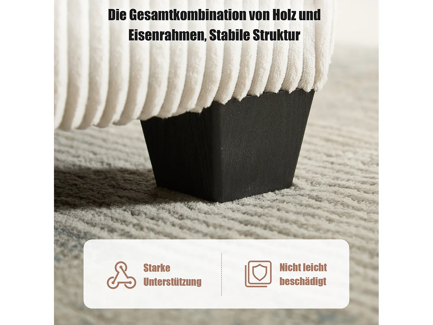 Sofá modular de 6 plazas, pana, ergonómico, almacenaje, flexible, madera y metal, beige (308x154x81,99 cm)