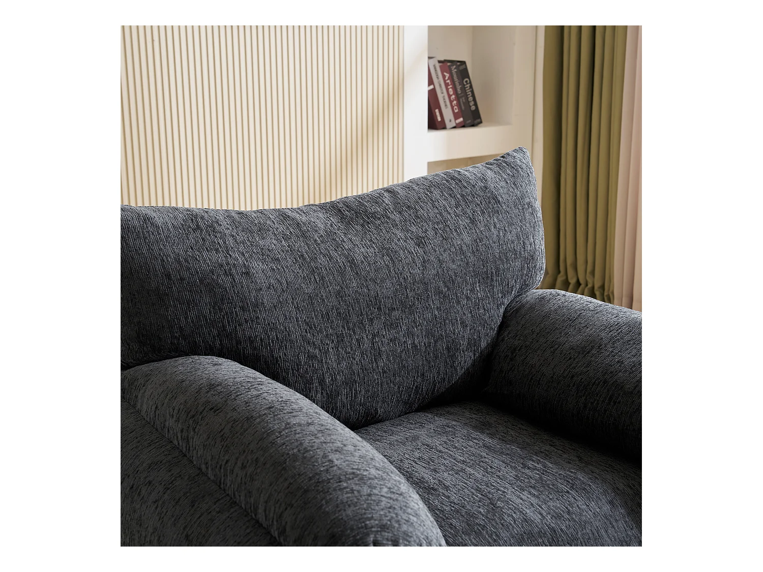 1-zitsbank, modern design, in chenille, beige (96x82x84 cm)