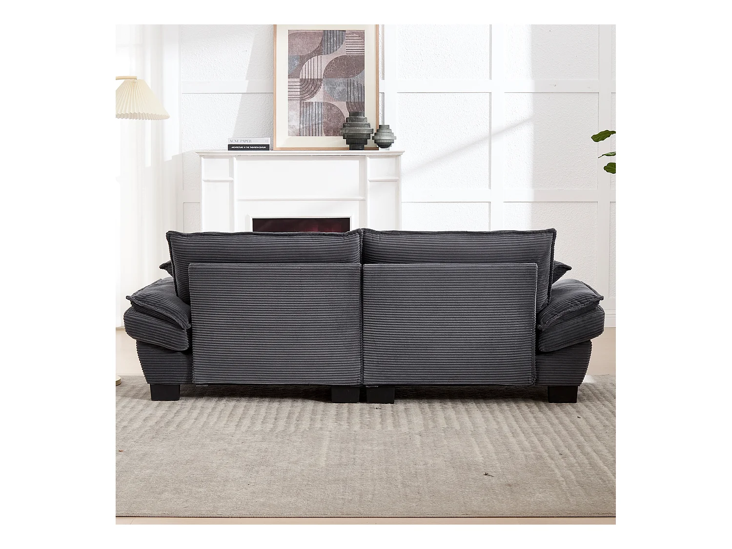 Moderne 2-zitsbank, omvormbaar matras, eenpersoonskussen, comfortabel, grijs (lengte x breedte x hoogte cm)