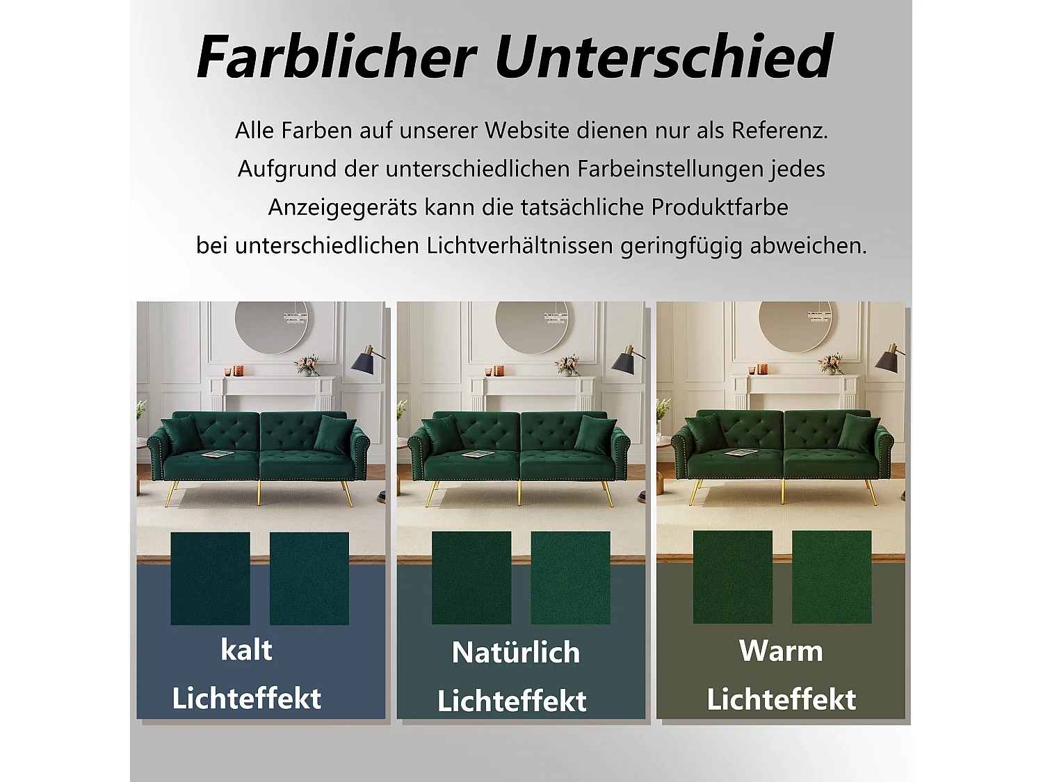 2-zits slaapbank, fluweel, 3-voudig verstelbare rugleuning, gouden metalen poten, bedfunctie, beige (173x75x70 cm)