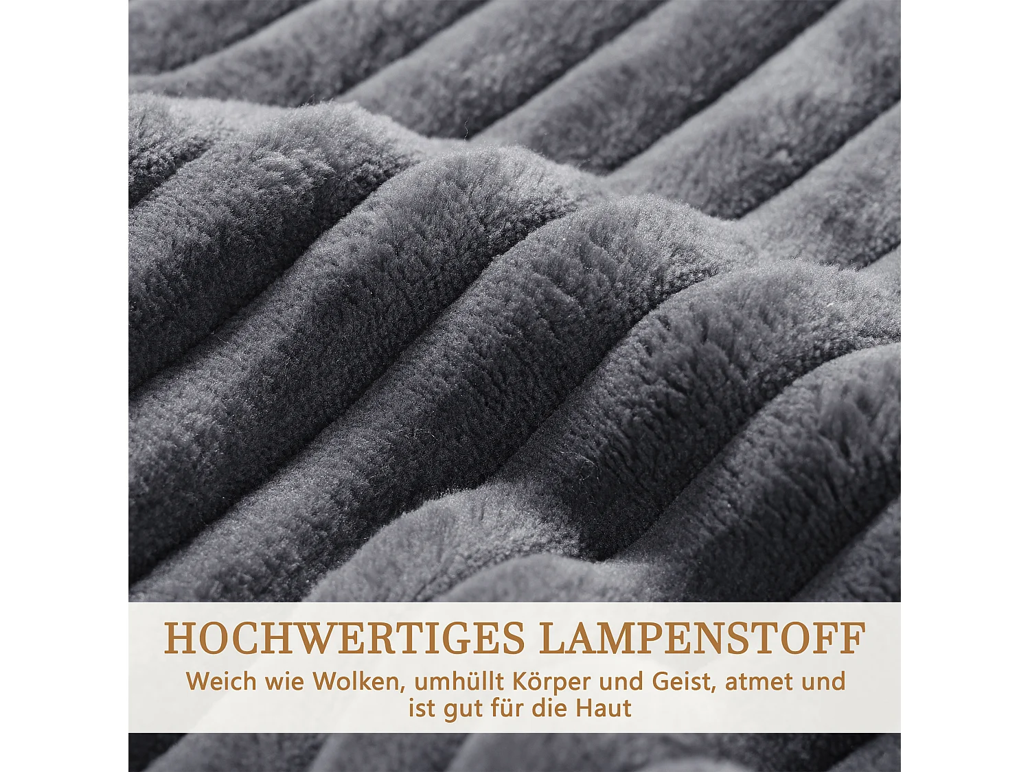 Canapé modulaire en velours côtelé, 3 places, design minimaliste, gris (307x159x67cm)