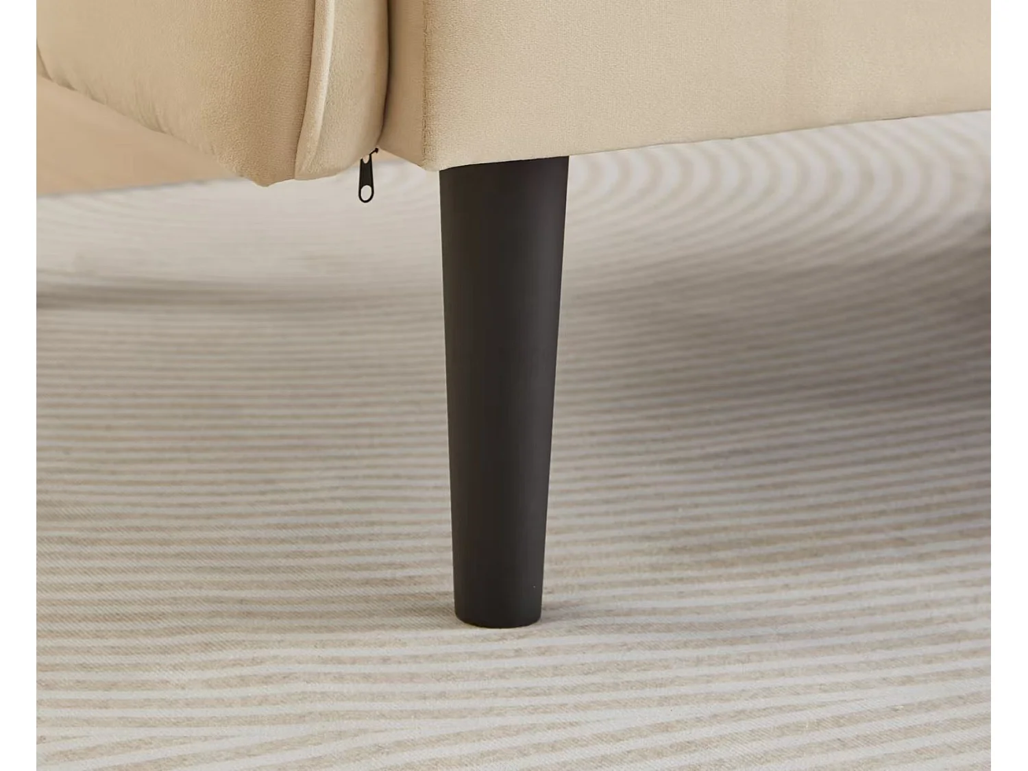 Canapé convertible 2-en-1, design moderne, velours, avec accoudoirs rabattables et fonction lit, beige (176x78x76 cm)