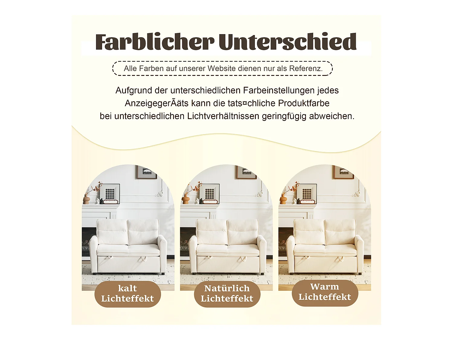 Canapé convertible 2 places, velours, dossier réglable 5 positions, pieds en plastique, fonction lit, beige clair (127x90x87 cm)