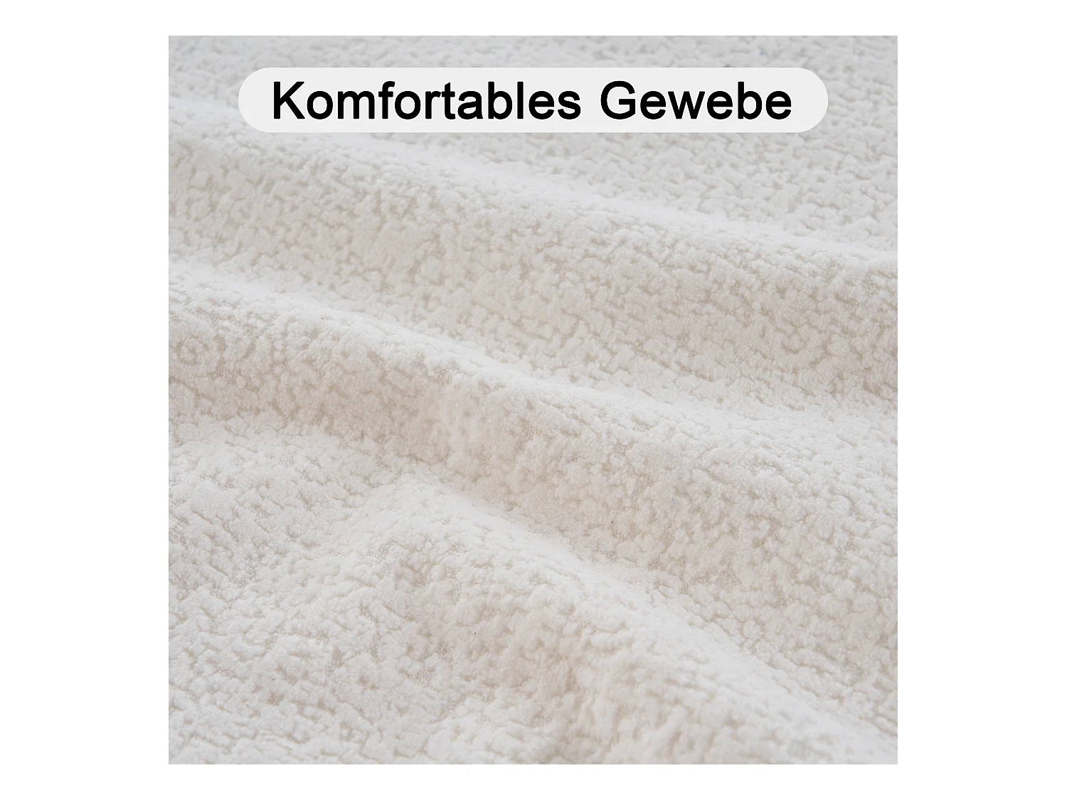 Modulaire bank, moderne chenille stoffen bank, modulair ontwerp, wit (263x171x66 cm)