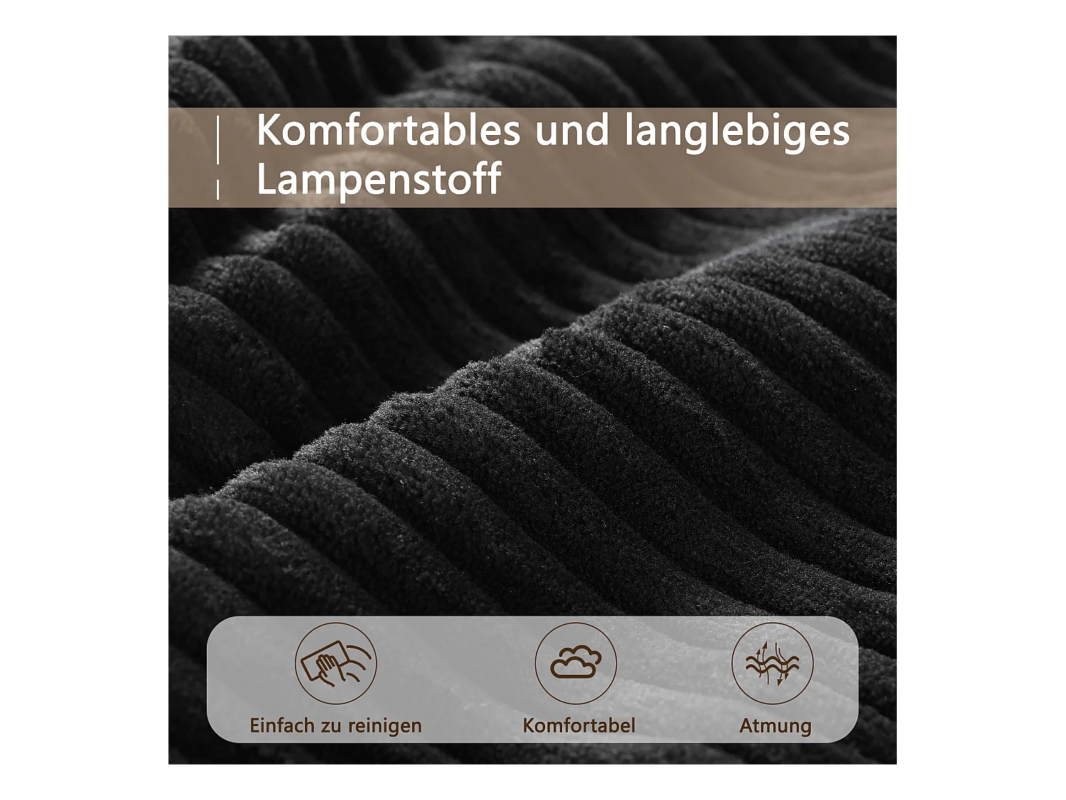 Canapé modulable moderne avec 2 coussins et Pouf amovible, tissu en velours, coloris noir, (258x86.1x87.8 cm)