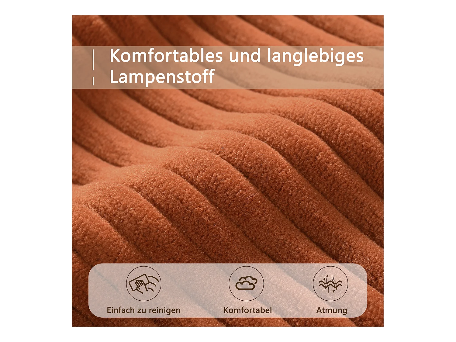 Modulaire bank met dubbele kussens, fluwelen lampen, met afneembare poef, kleur oranje (258x86,1x87,8 cm)