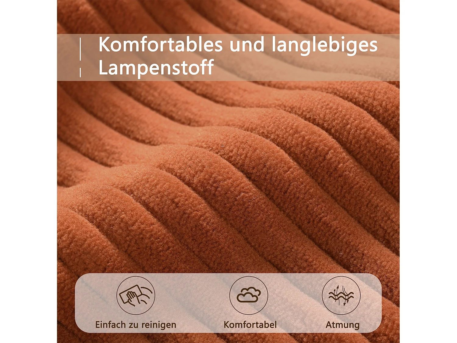 Sofá modular con cojines dobles, lámparas de terciopelo, con puf desenfundable, color naranja (258x86,1x87,8 cm)