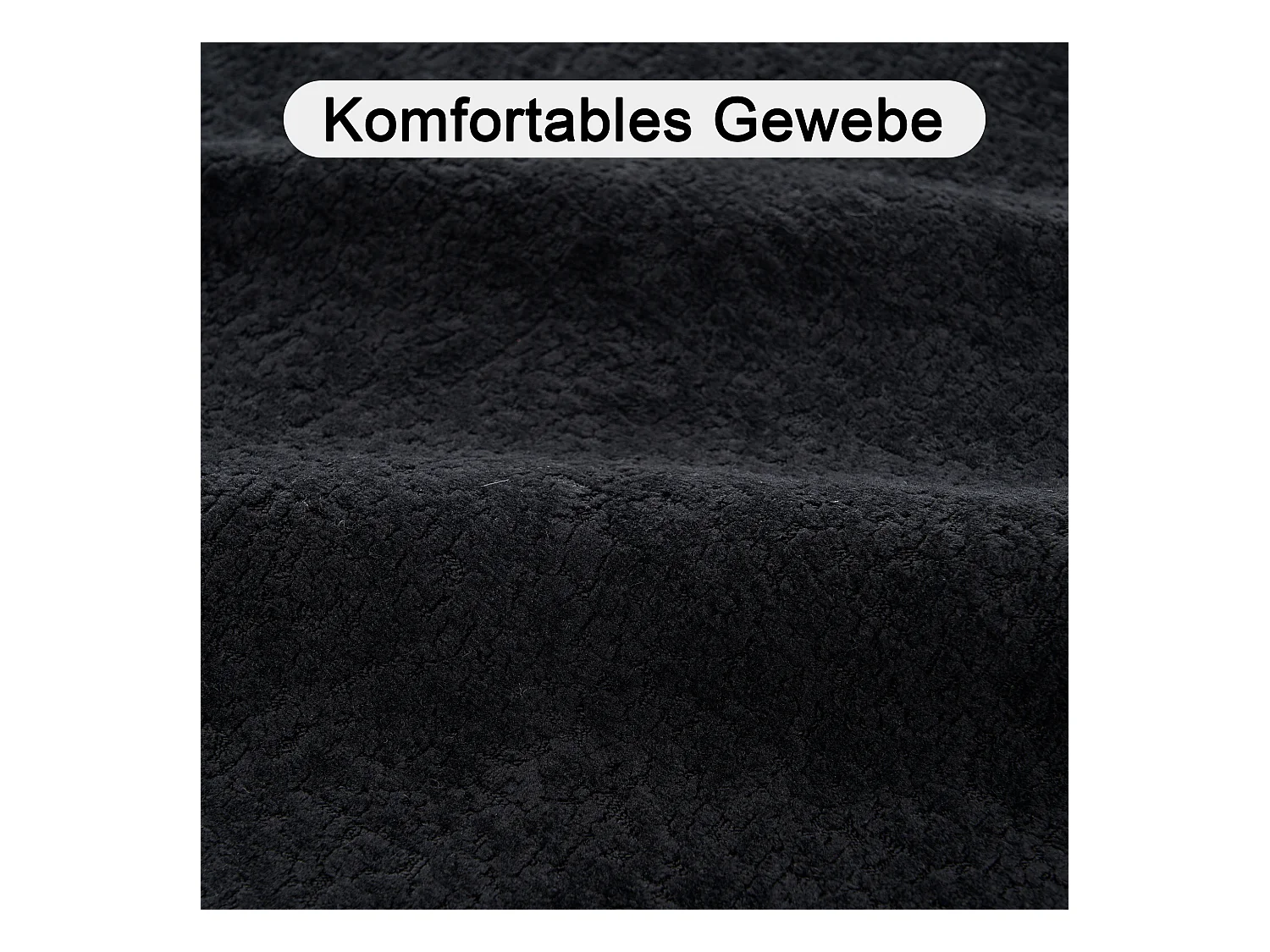Modulaire bank, moderne chenille stoffen bank, modulair ontwerp, zwart (263x171x66 cm)