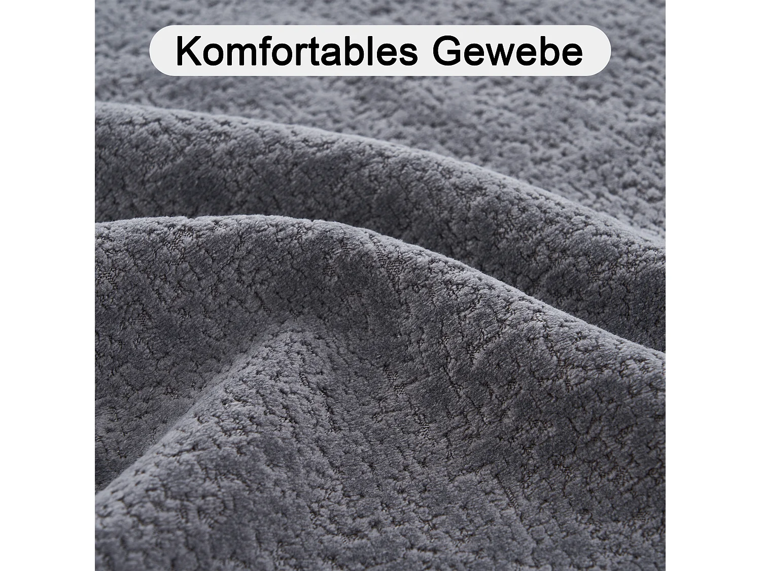 Canapé modulaire en tissu chenille, 5 places, design contemporain, gris (263x171x66cm)