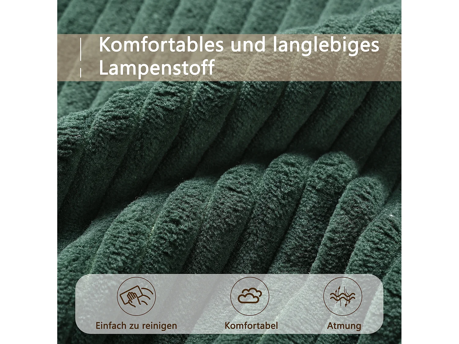 Modulaire bank met dubbele kussens, fluweel, afneembare poef, groen (258x86,1x87,8 cm)