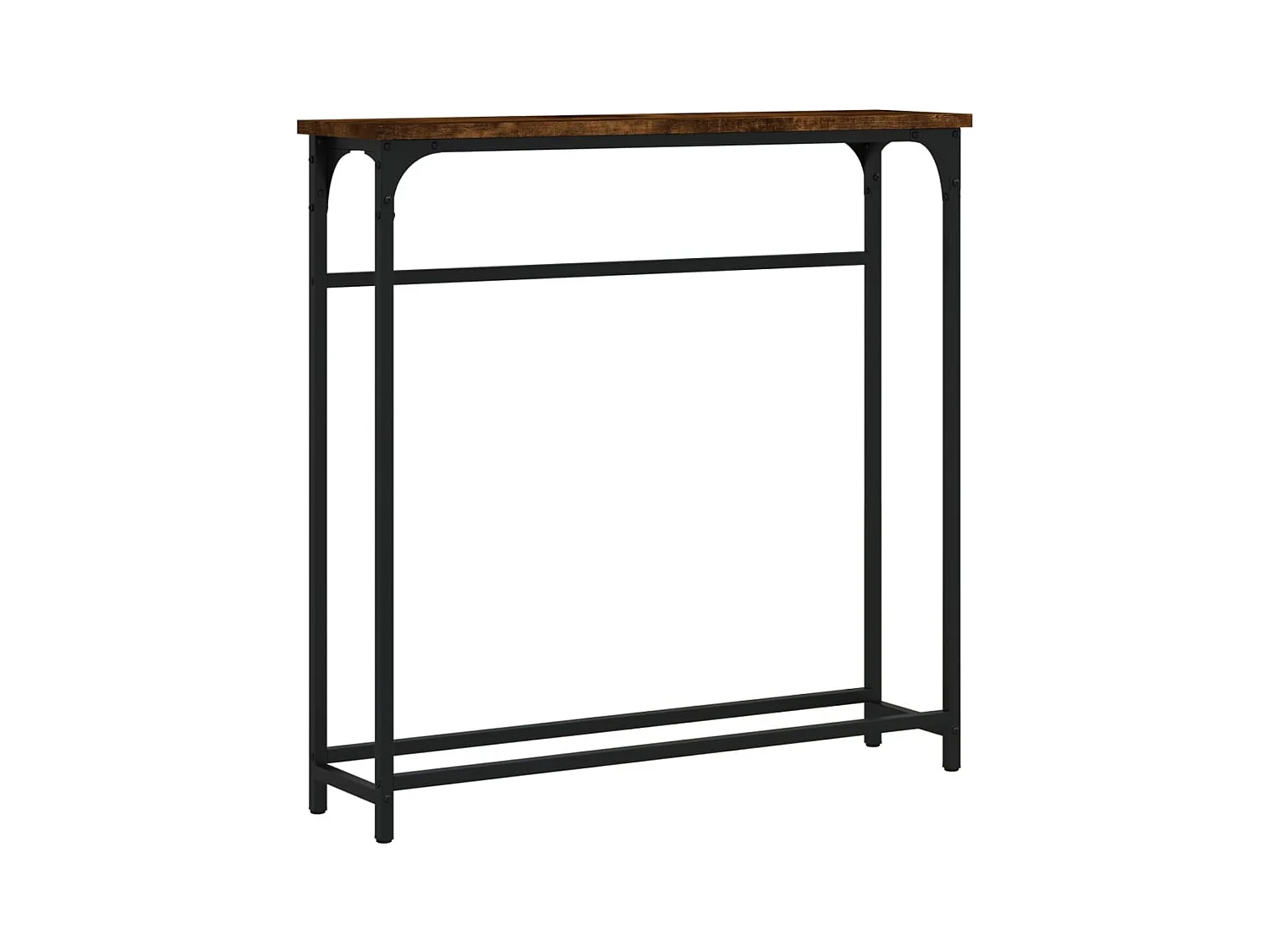 Table console chêne fumé 75x19,5x75 cm bois d'ingénierie