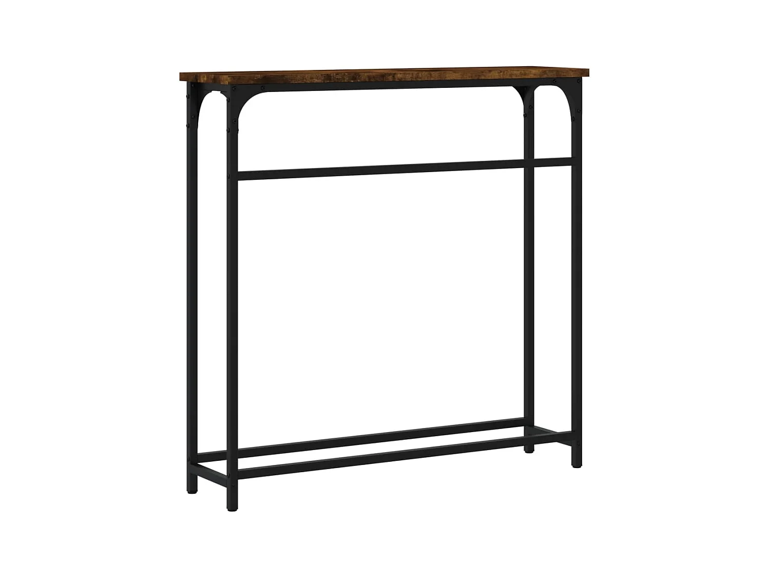 Table console chêne fumé 75x19,5x75 cm bois d'ingénierie