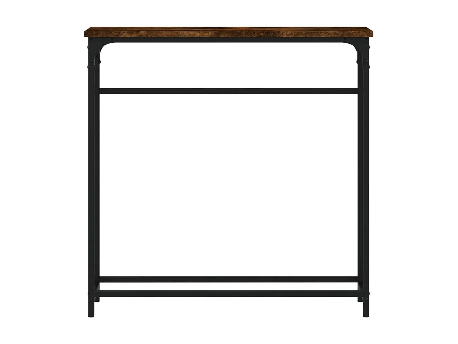 Table console chêne fumé 75x19,5x75 cm bois d'ingénierie