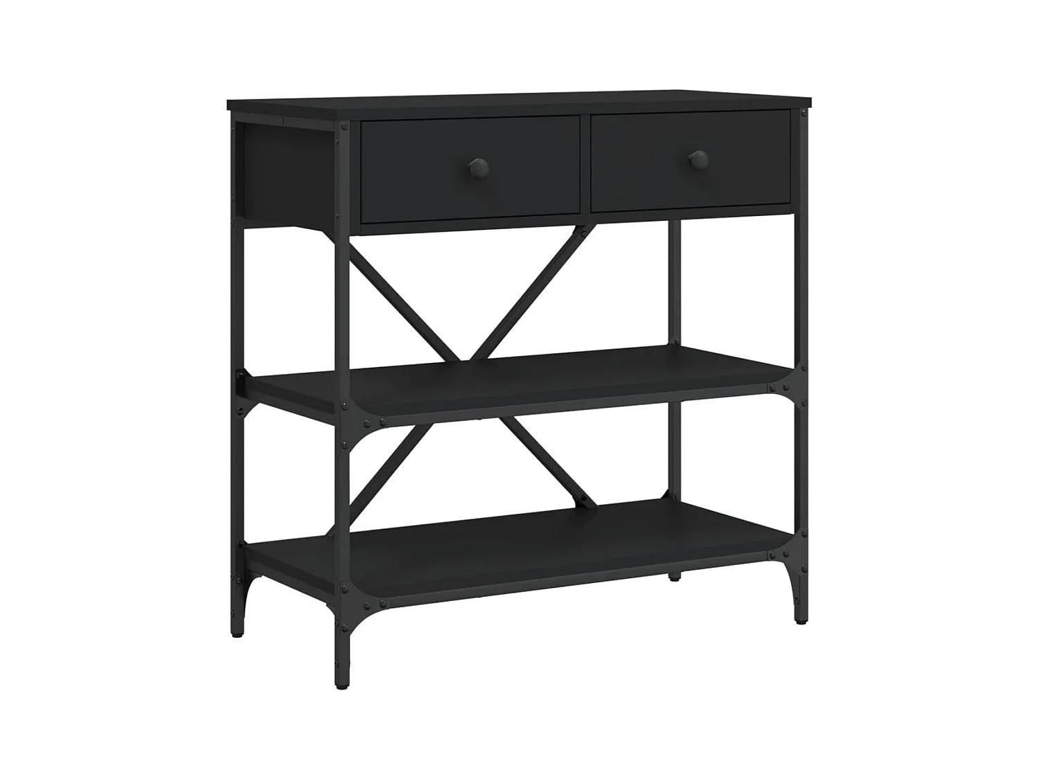 Table console noir 75x34,5x75 cm bois d'ingénierie