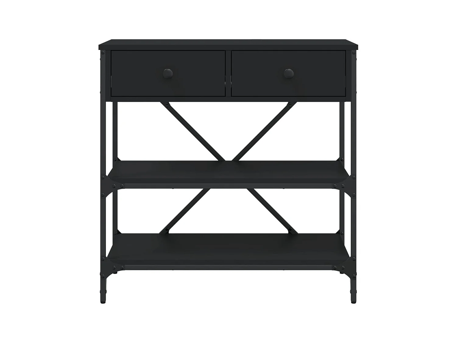 Table console noir 75x34,5x75 cm bois d'ingénierie