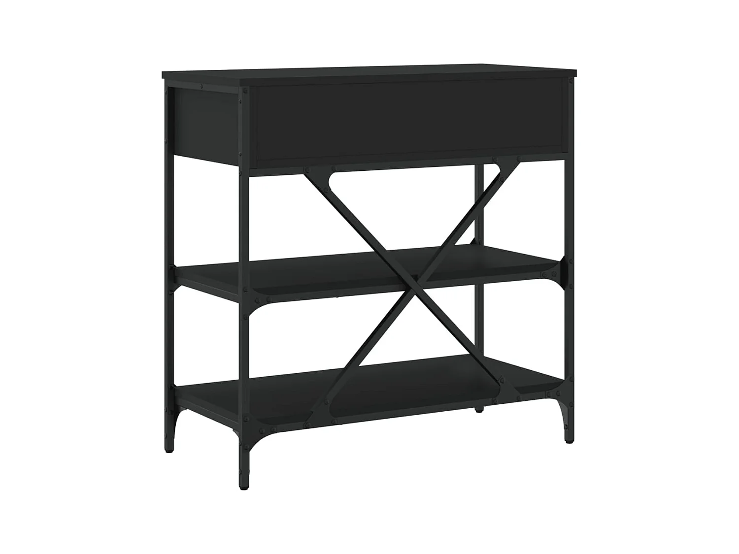 Table console noir 75x34,5x75 cm bois d'ingénierie