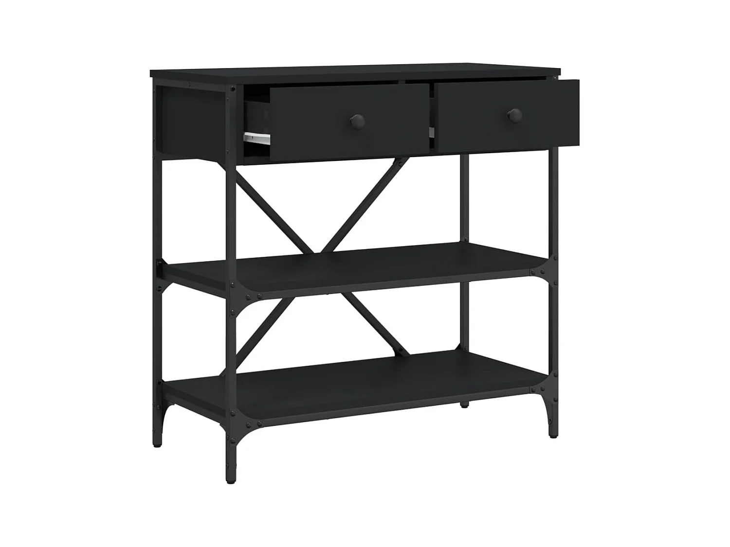 Table console noir 75x34,5x75 cm bois d'ingénierie