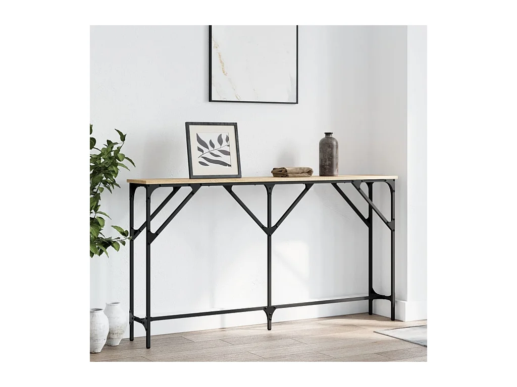 Table console chêne sonoma 140x23x75 cm bois d'ingénierie