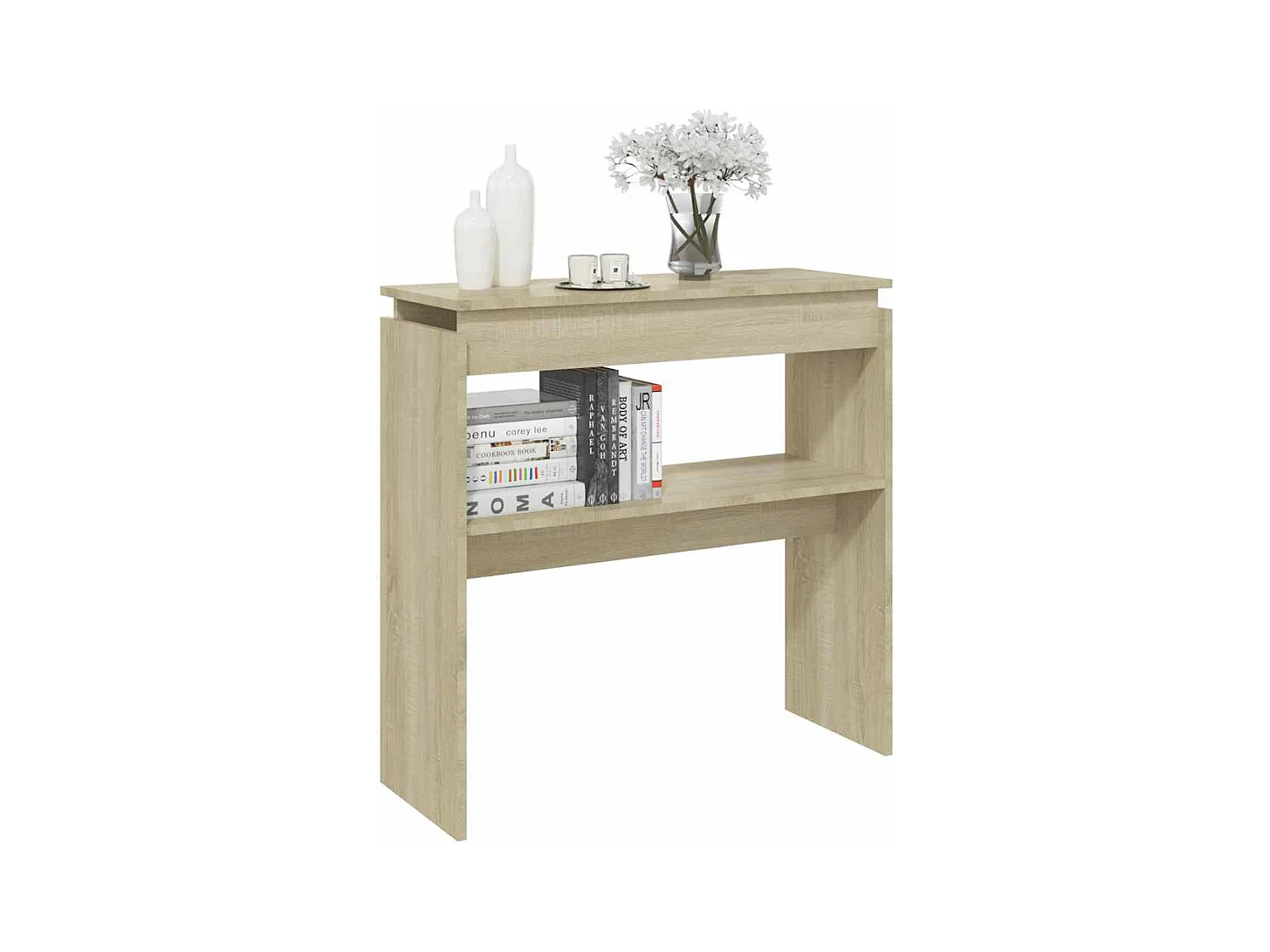 Table console chêne sonoma 80x30x80 cm bois d'ingénierie