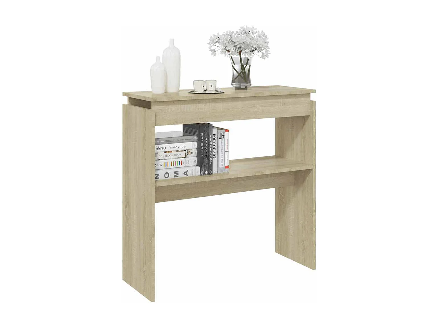Table console chêne sonoma 80x30x80 cm bois d'ingénierie