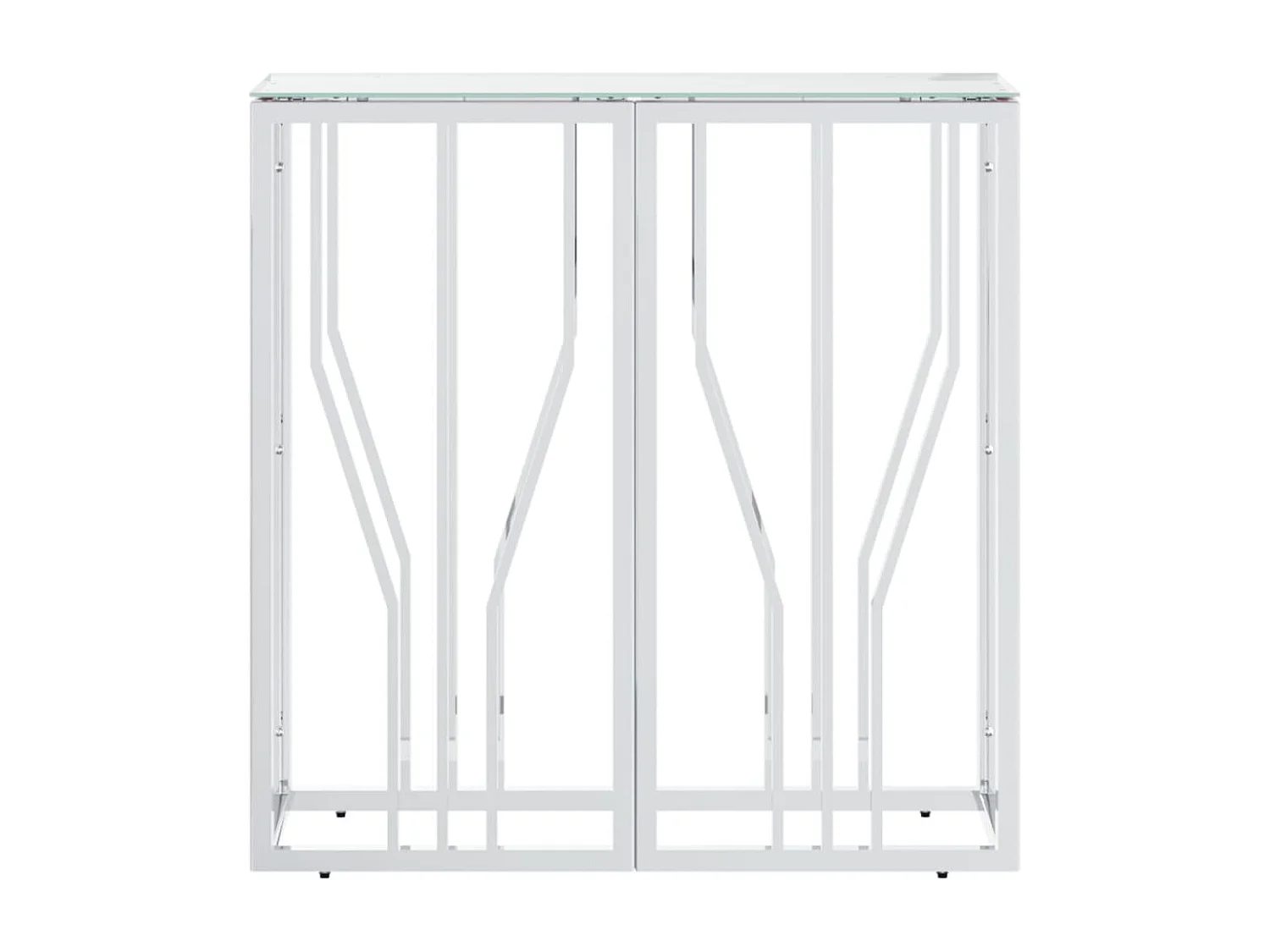 Mesa consola 70x30x70 cm acero inoxidable y cristal