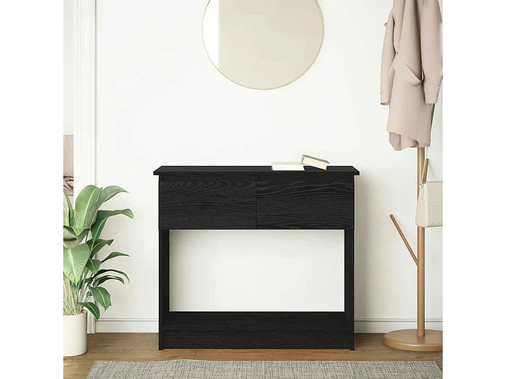 Table console avec tiroirs noir 85,5x38,5x74,5 cm