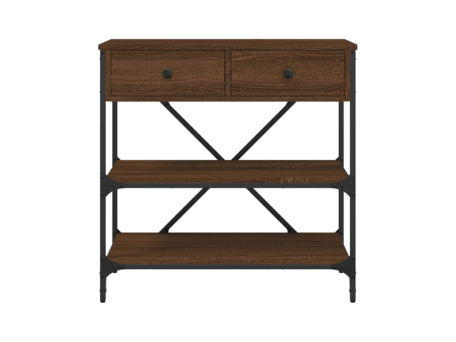 Table console chêne marron 75x34,5x75 cm bois d'ingénierie