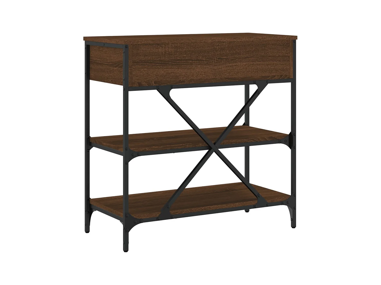 Table console chêne marron 75x34,5x75 cm bois d'ingénierie