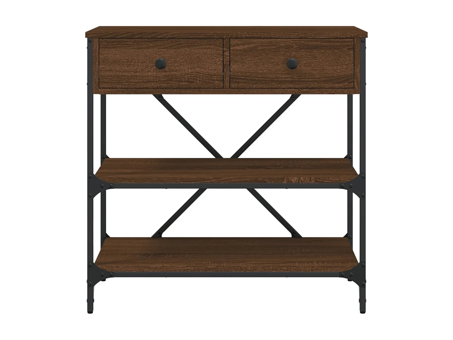 Table console chêne marron 75x34,5x75 cm bois d'ingénierie